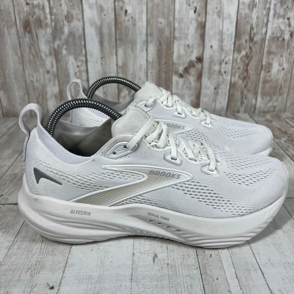 Brooks Glycerin 21 Womens Running Shoes White Silver 1204341B151 Size 8.5